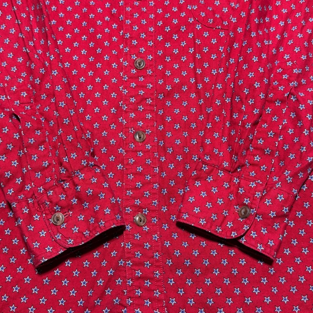 Chaps Ralph Lauren Long Sleeve Button Down Star Print Red Blue Men M VTG Western - Picture 5 of 9